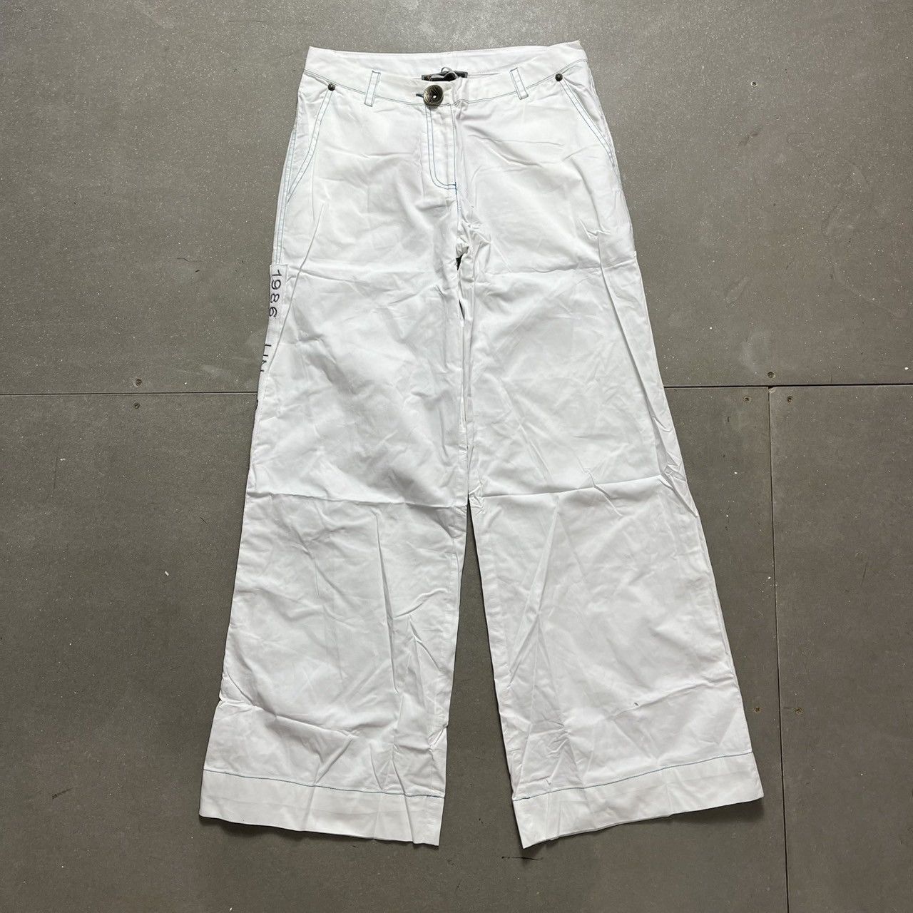 Cop Copine Cop Copine White & Blue Stitch Pant Size 30" / US 8 / IT 44 - 1 Thumbnail