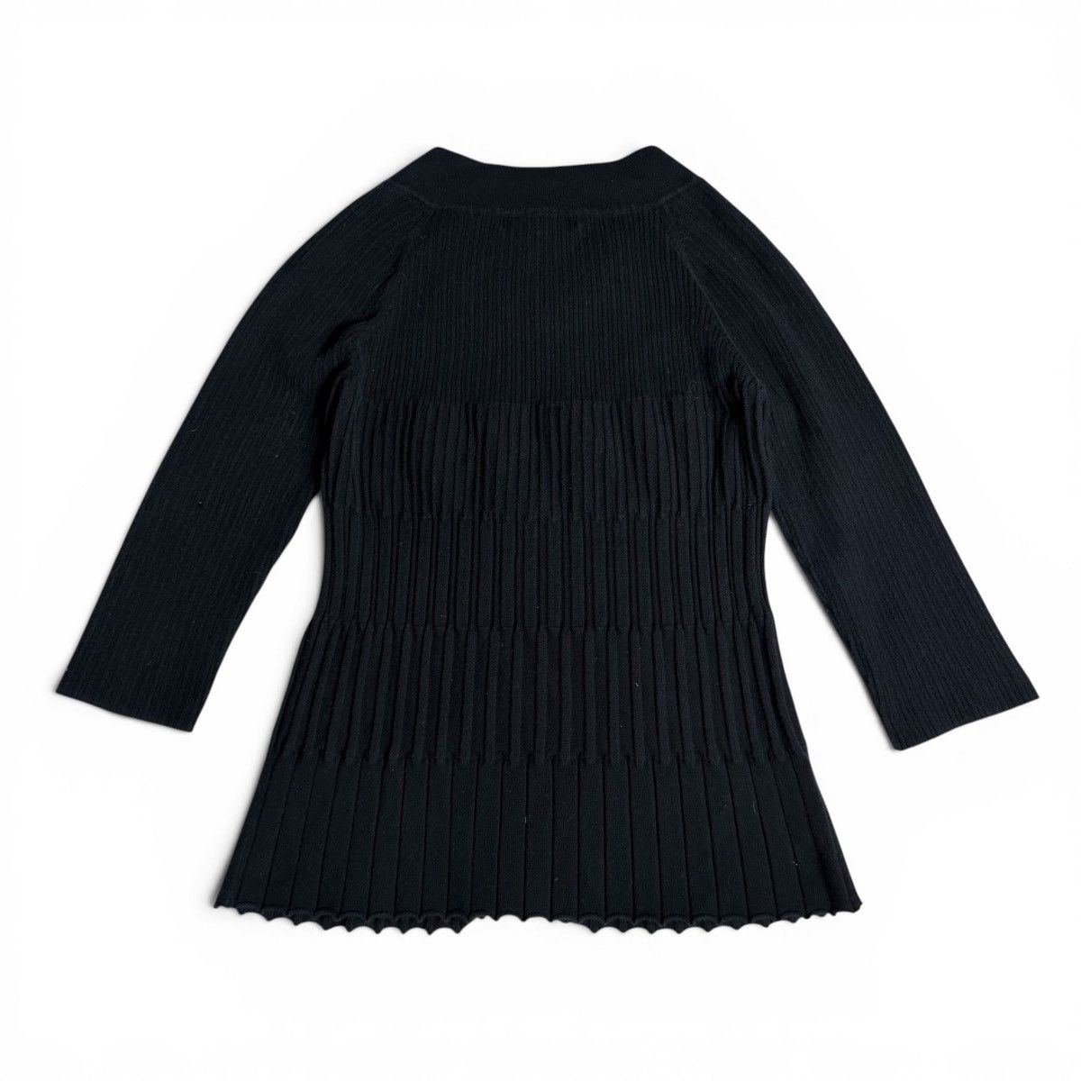 Other Black Ribbed Grommet Studded Scoop Neck 3/4 Sleeve Sweater Size M / US 6-8 / IT 42-44 - 5 Thumbnail