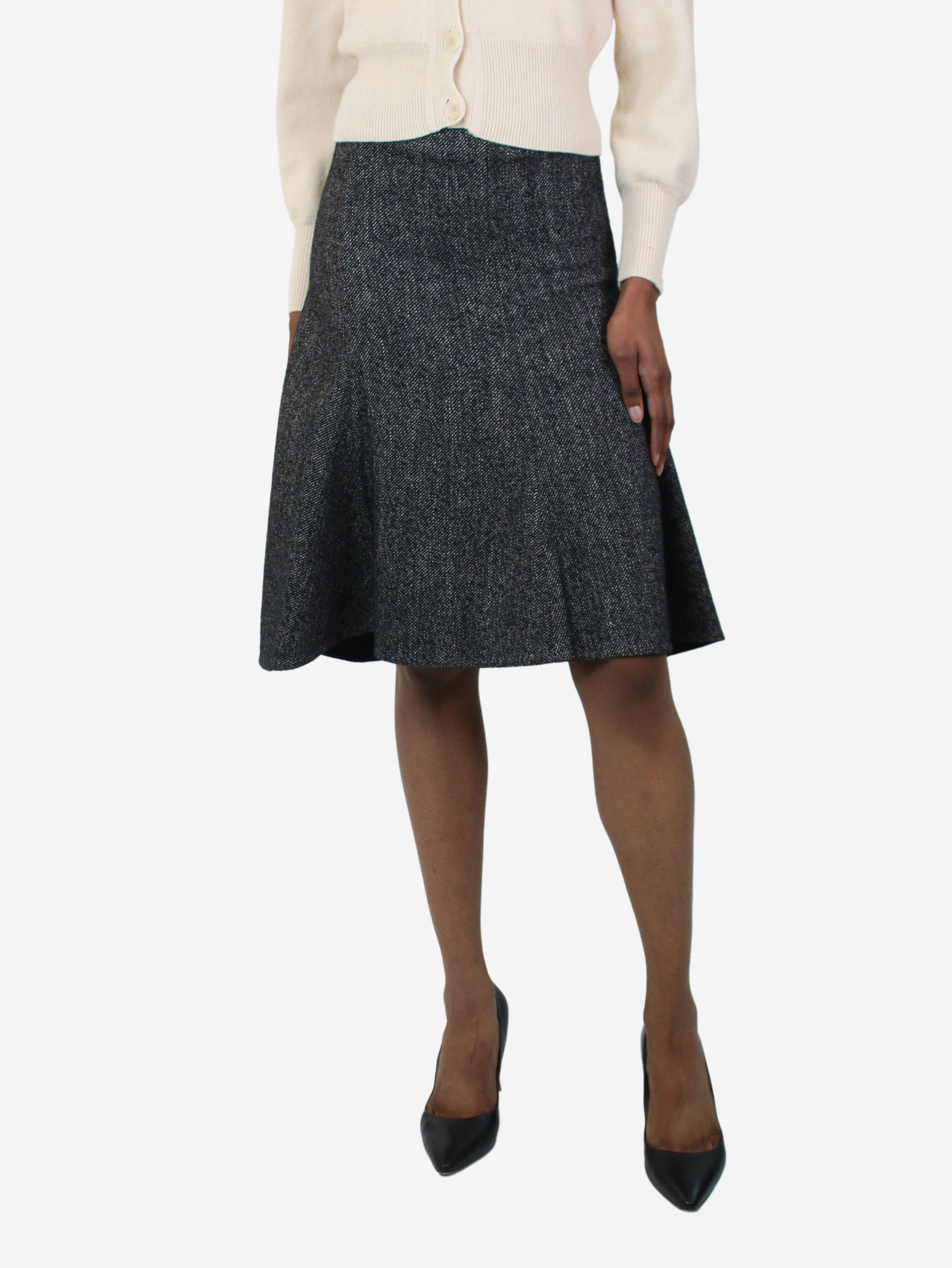 image of Celine Grey A-Line Wool Skirt - Size Fr 34, Women's