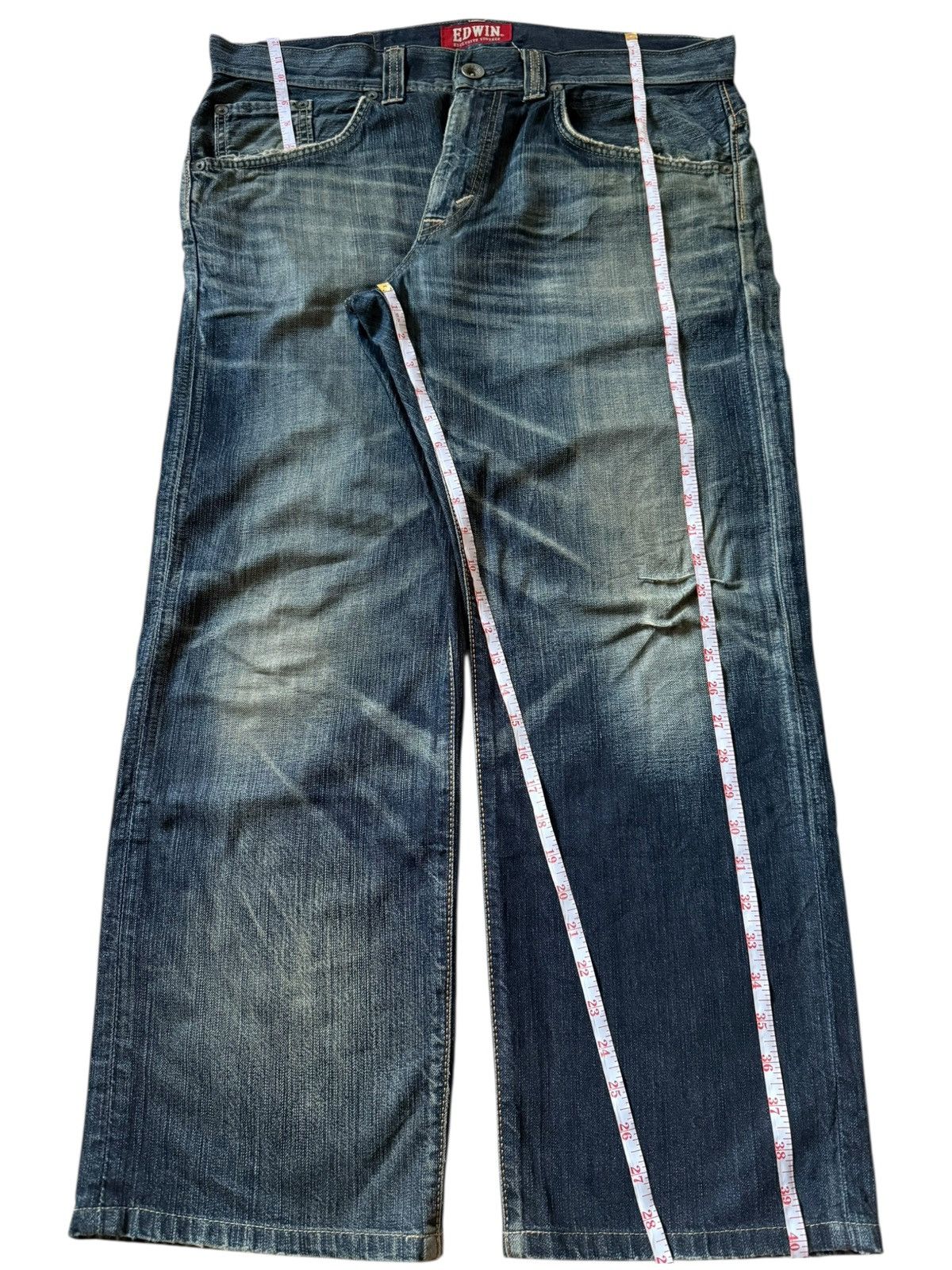 Edwin Exclusive Vintage Edwin XV Mud Wash Distress Baggy Jeans Size US 39 - 7 Thumbnail