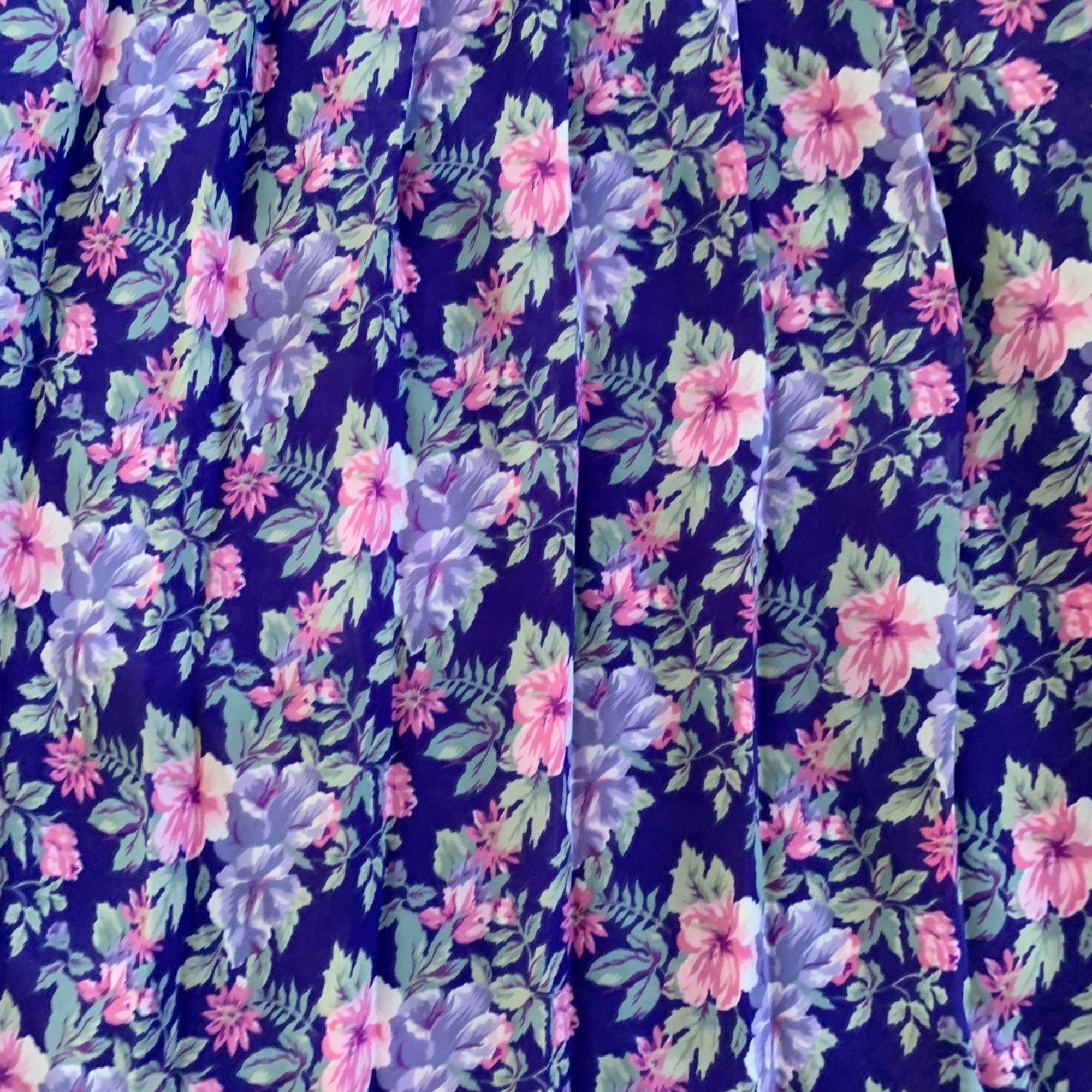 Vintage Vintage Purple All Over Floral Novelty Print Pleated Dress M Size M / US 6-8 / IT 42-44 - 7 Thumbnail