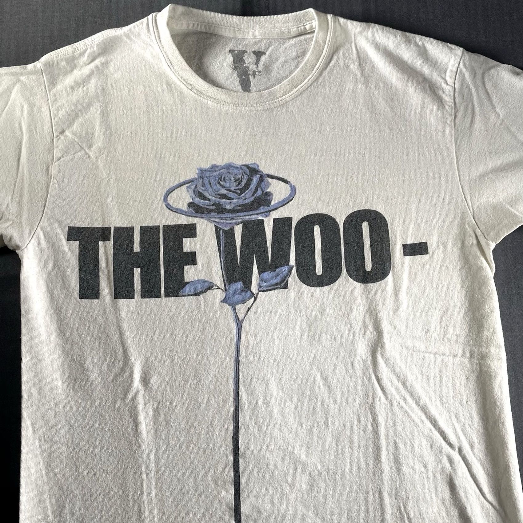 Vlone Pop Smoke x VLONE Shirt Mens Medium The Woo Rose Floral V Graphic White Size US M / EU 48-50 / 2 - 2 Thumbnail