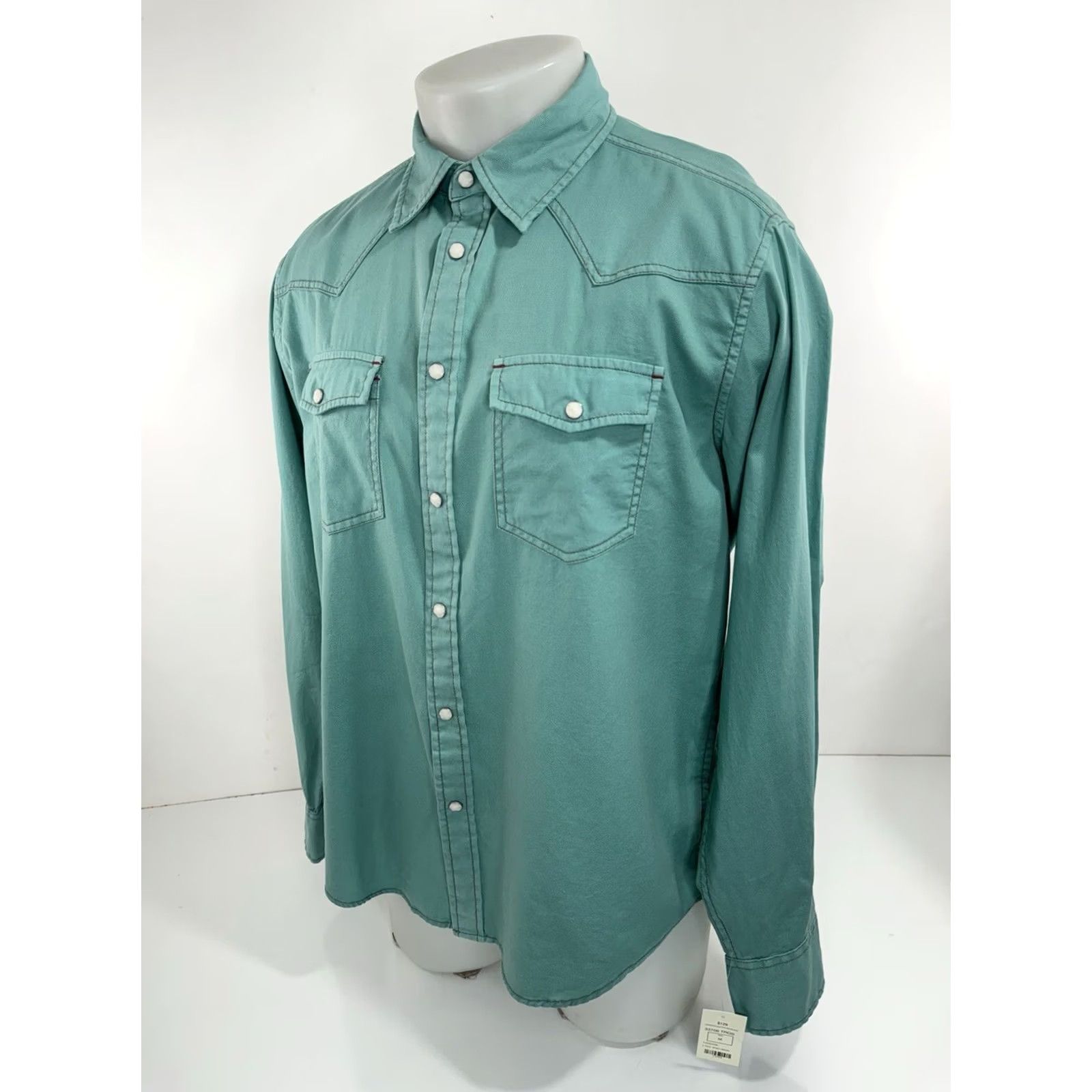 Vintage OVERLAND Western Shirt Green M Mens Size US M / EU 48-50 / 2 - 2 Thumbnail