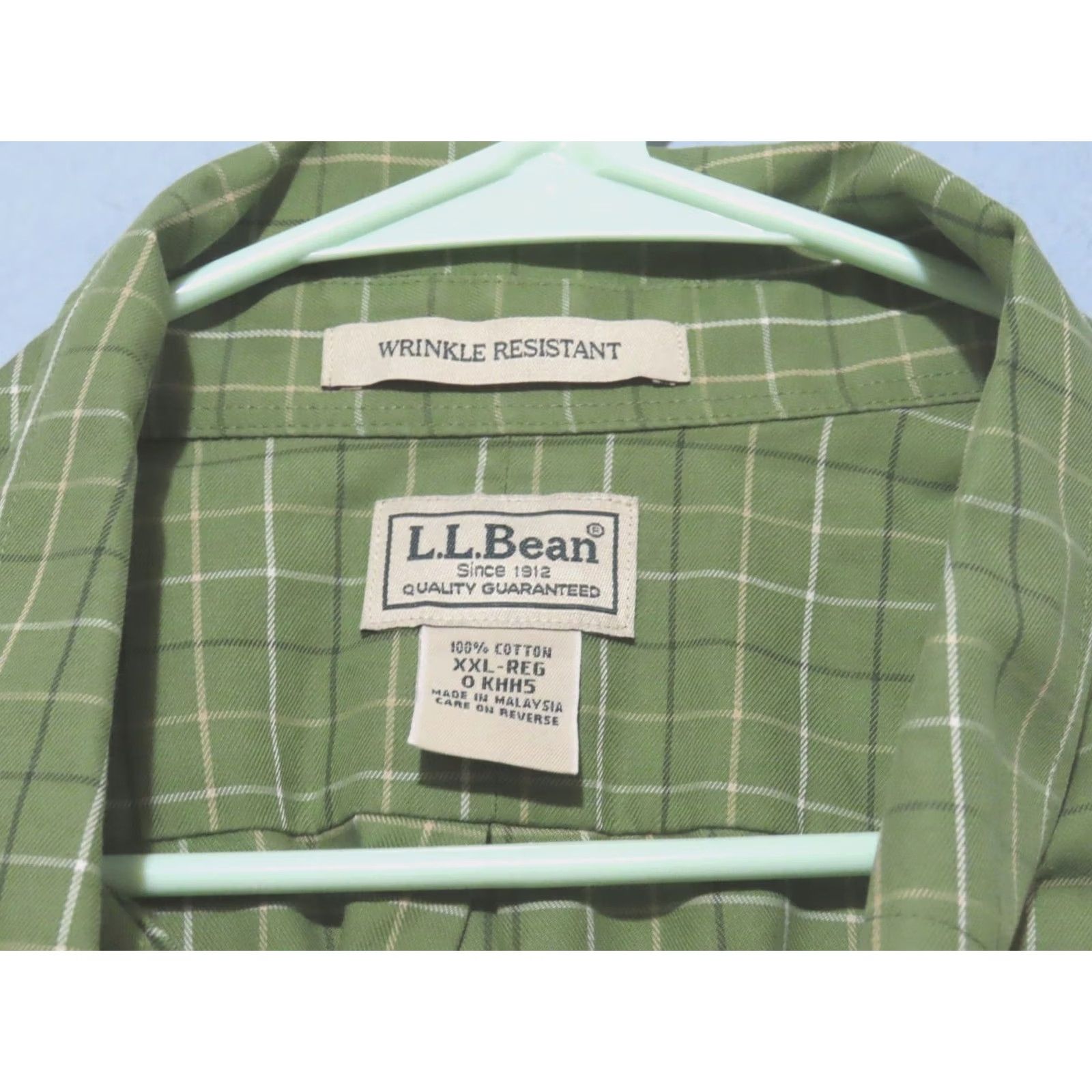 Vintage LL Bean Shirt Men 2XL Regular Green Gingham Check Long Sleeve Button-Down Wrinkle-Resistant Knit Cotton Casual Workwear MPN 0-KHH5 Size US XXL / EU 58 / 5 - 4 Thumbnail