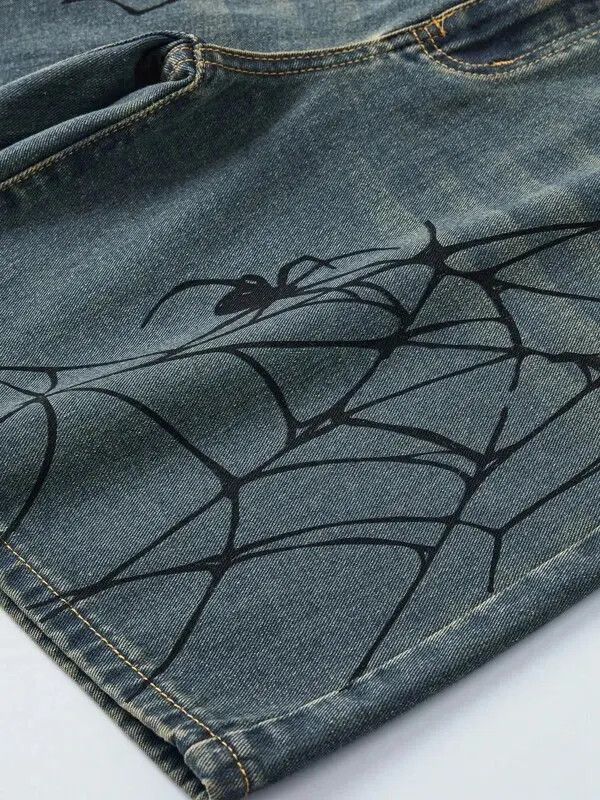 Jean Hayase x Asou VINTAGE graphic Y2K DRIP denim shorts Size US 36 / EU 52 - 6 Thumbnail