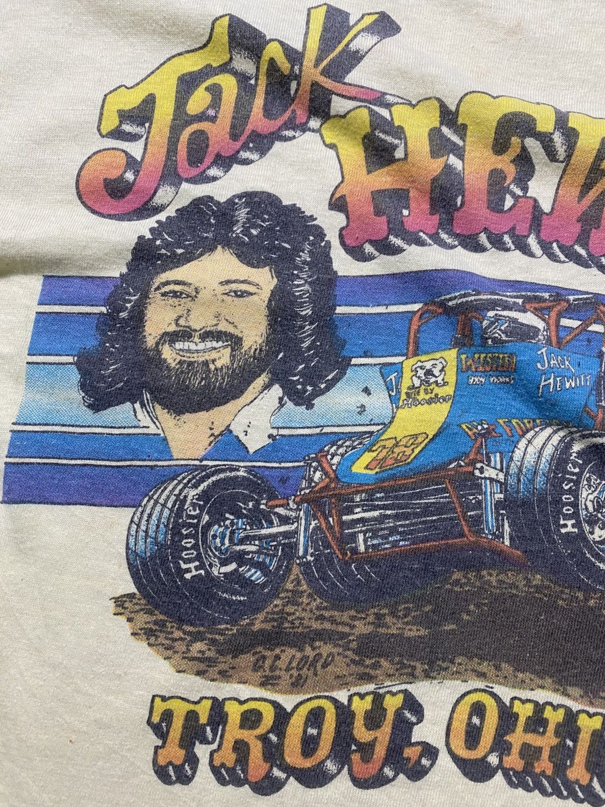 Vintage Vintage 80's Jack Hewitt Dirt Track Racing Driver Tshirt Size US M / EU 48-50 / 2 - 4 Thumbnail