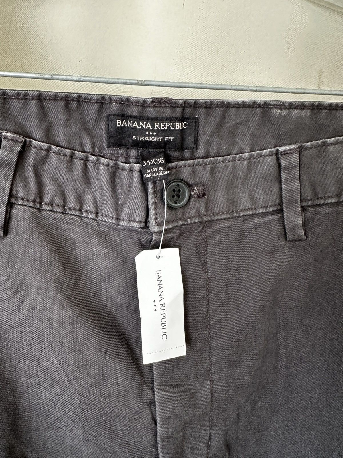 Banana Republic NEW Men's Banana Republic Chino Pants Gray 34x36 WITH TAGS Size US 34 / EU 50 - 2 Thumbnail
