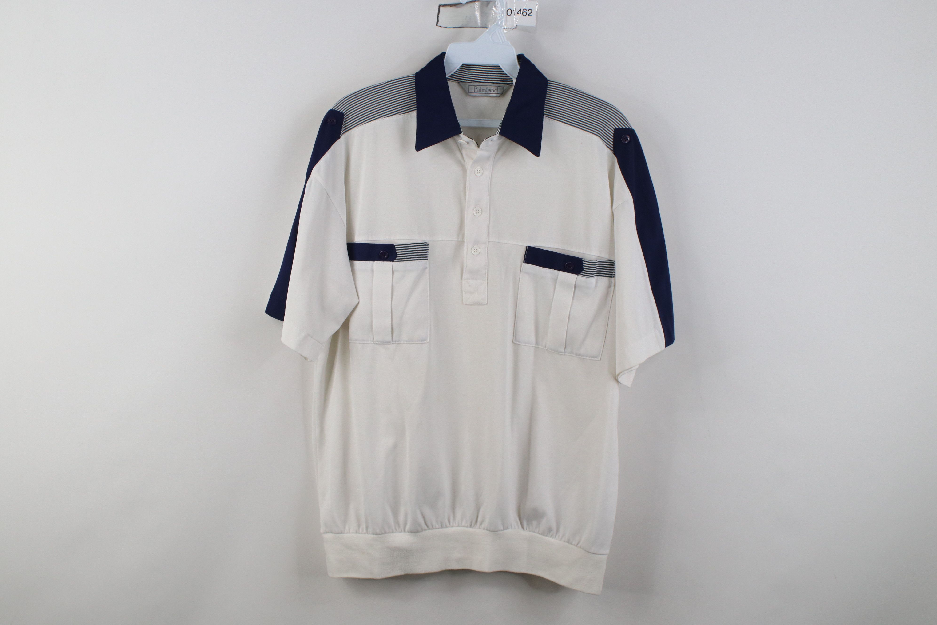 Vintage Vintage 90s Streetwear Pullover Polo Shirt White Mob Mafia Size US M / EU 48-50 / 2 - 1 Thumbnail