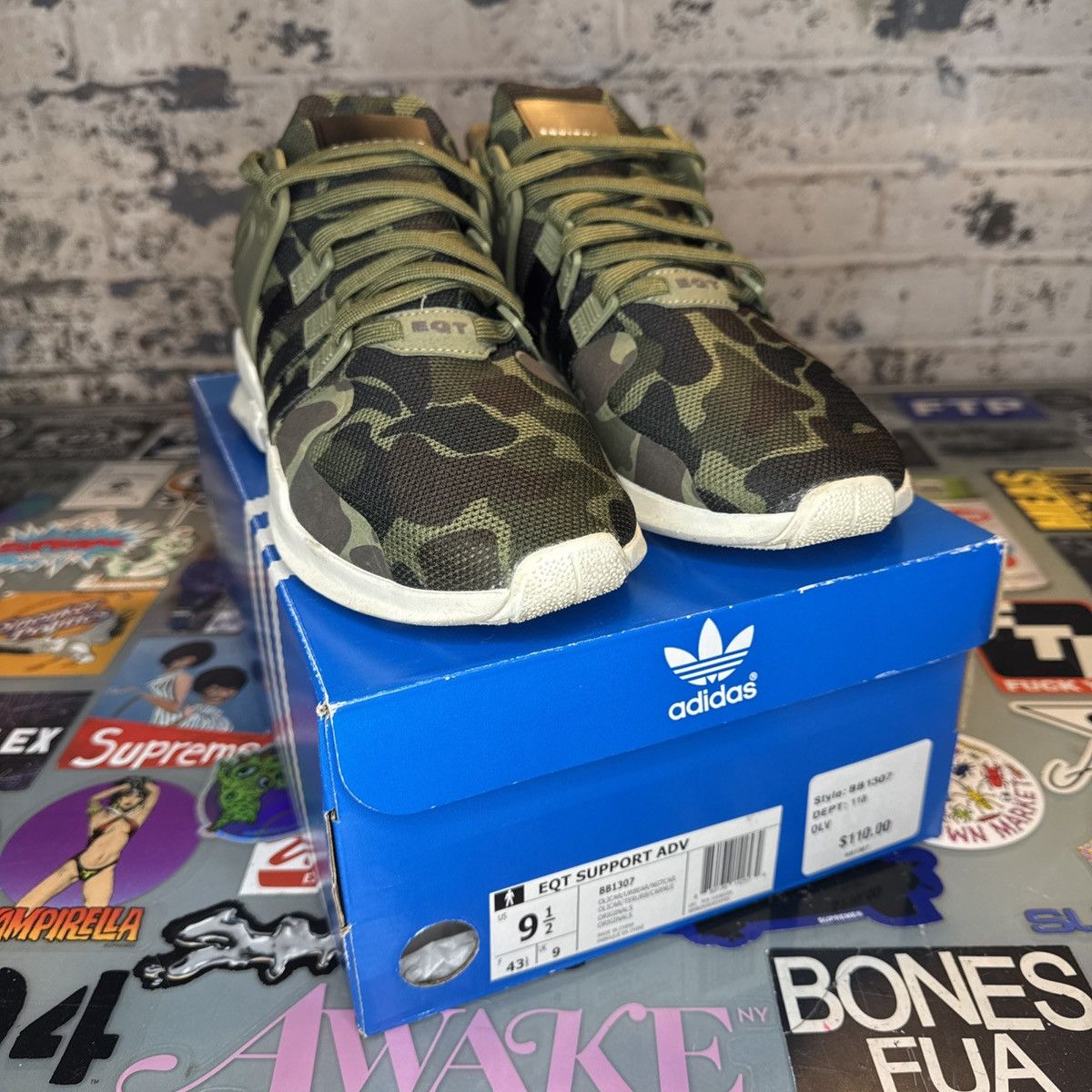 Adidas Adidas EQT Support ADV /91-16 Camo 2016 Size 9.5 Used Size US 9.5 / EU 42-43 - 8 Thumbnail