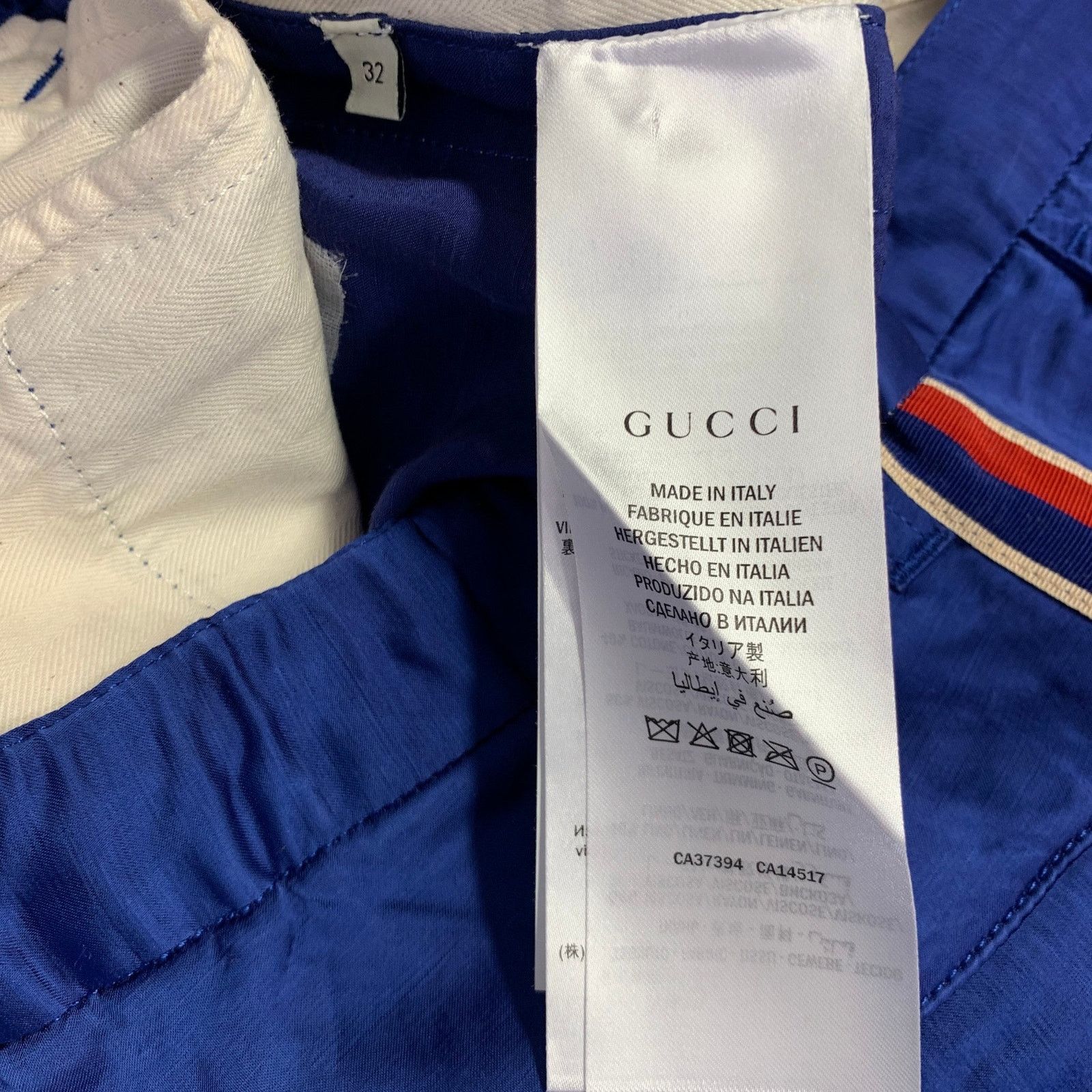 Gucci Size 32 Blue Red Stripe Viscose Linen Joggers Casual Pants Size US 32 / EU 48 - 6 Thumbnail