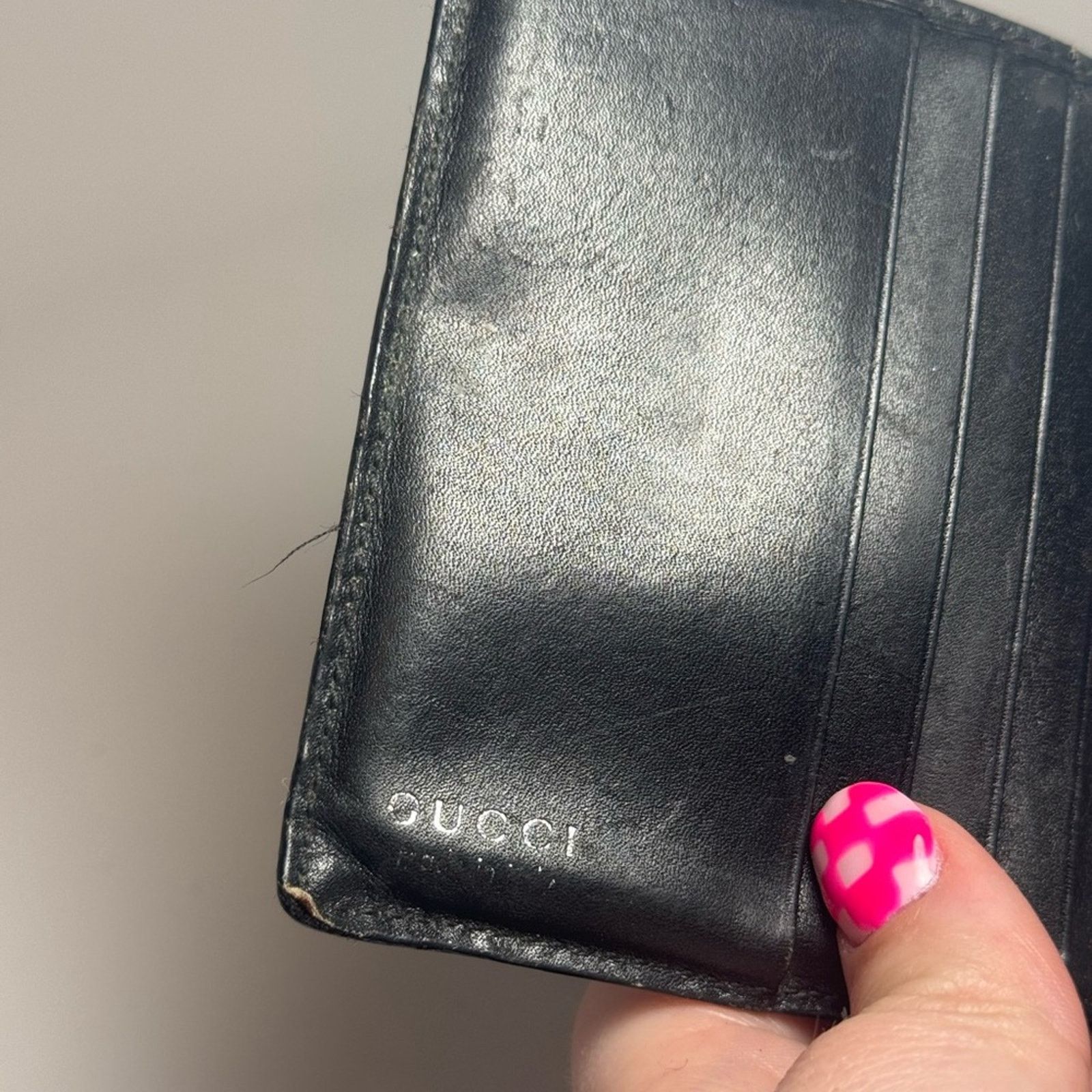 Gucci Gucci Vintage Black Smooth Leather Bifold Wallet Fair Size ONE SIZE - 8 Thumbnail