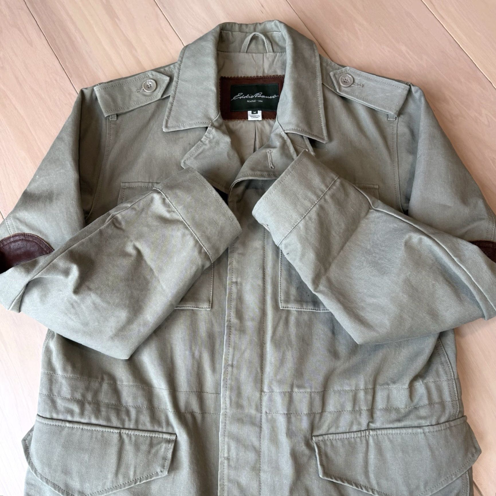 Eddie Bauer Eddie Bauer Explorer Field Coat Medium Khaki Full Zip Hunting Utility Outerwear Mens Size US M / EU 48-50 / 2 - 5 Thumbnail