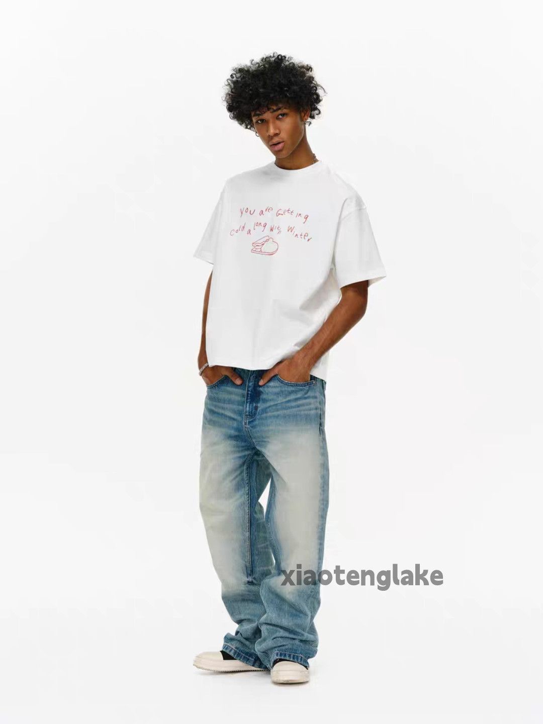 Jean Washed faded cleanfit yuppie loose baggy jeans Size US 36 / EU 52 - 5 Thumbnail