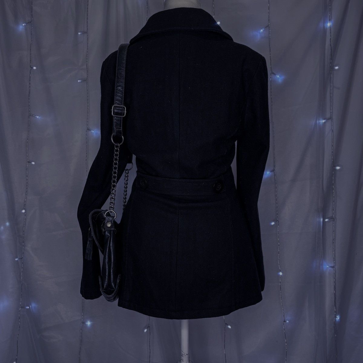 rue21 Vintage Rue 21 Black Wool Blend Coat Size M / US 6-8 / IT 42-44 - 4 Thumbnail