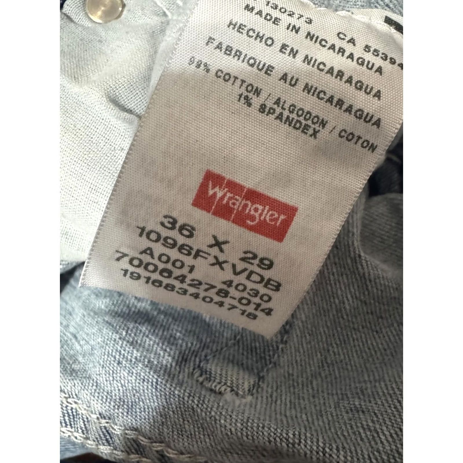Wrangler Wrangler Jeans Light Blue Denim 36x29 Men Casual Denim 5-Pocket Cotton Spandex Vintage? No Size US 36 / EU 52 - 3 Thumbnail