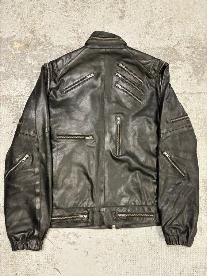 Vintage 2000s Archive Multi Zips with Detachable Arms Black Biker Jacket Size US M / EU 48-50 / 2 - 7 Thumbnail