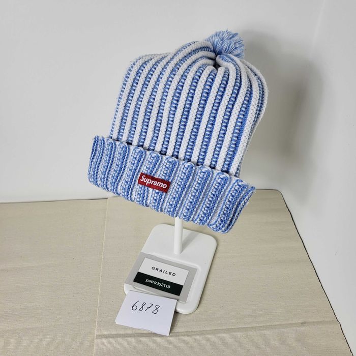 Supreme Contrast Stripe Beanie ホワイト-