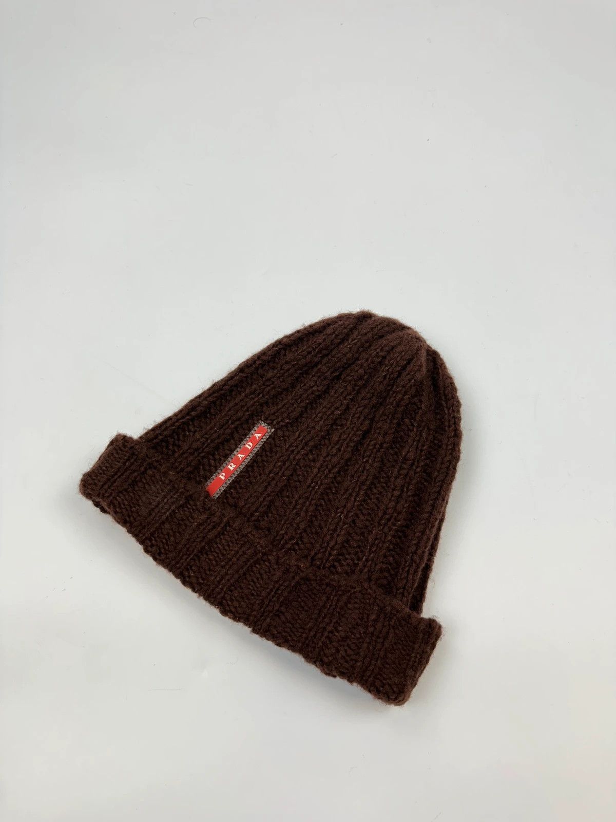 Prada Prada Sport FW2014 Brown Wool Knitted Beanie RedTab Size ONE SIZE - 1 Thumbnail