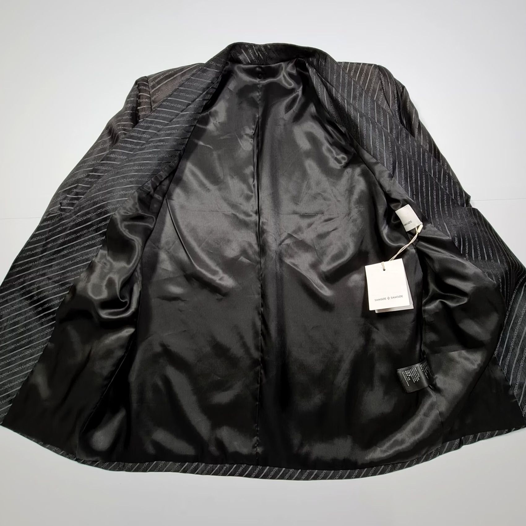 Vintage samsoe Blazer Black Small Womens Open Front Satin Ladies Size S / US 4 / IT 40 - 3 Thumbnail