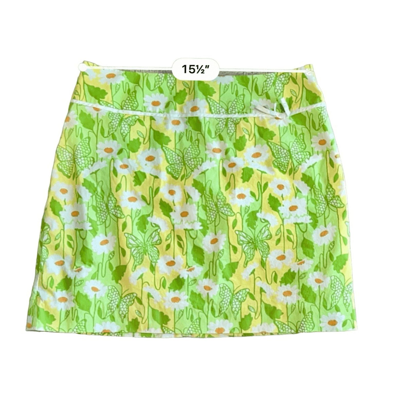 Lilly Pulitzer Lilly Pulitzer VNTG Socialite Butterfly Daisy Mini Skirt 8 Size 30" / US 8 / IT 44 - 4 Thumbnail