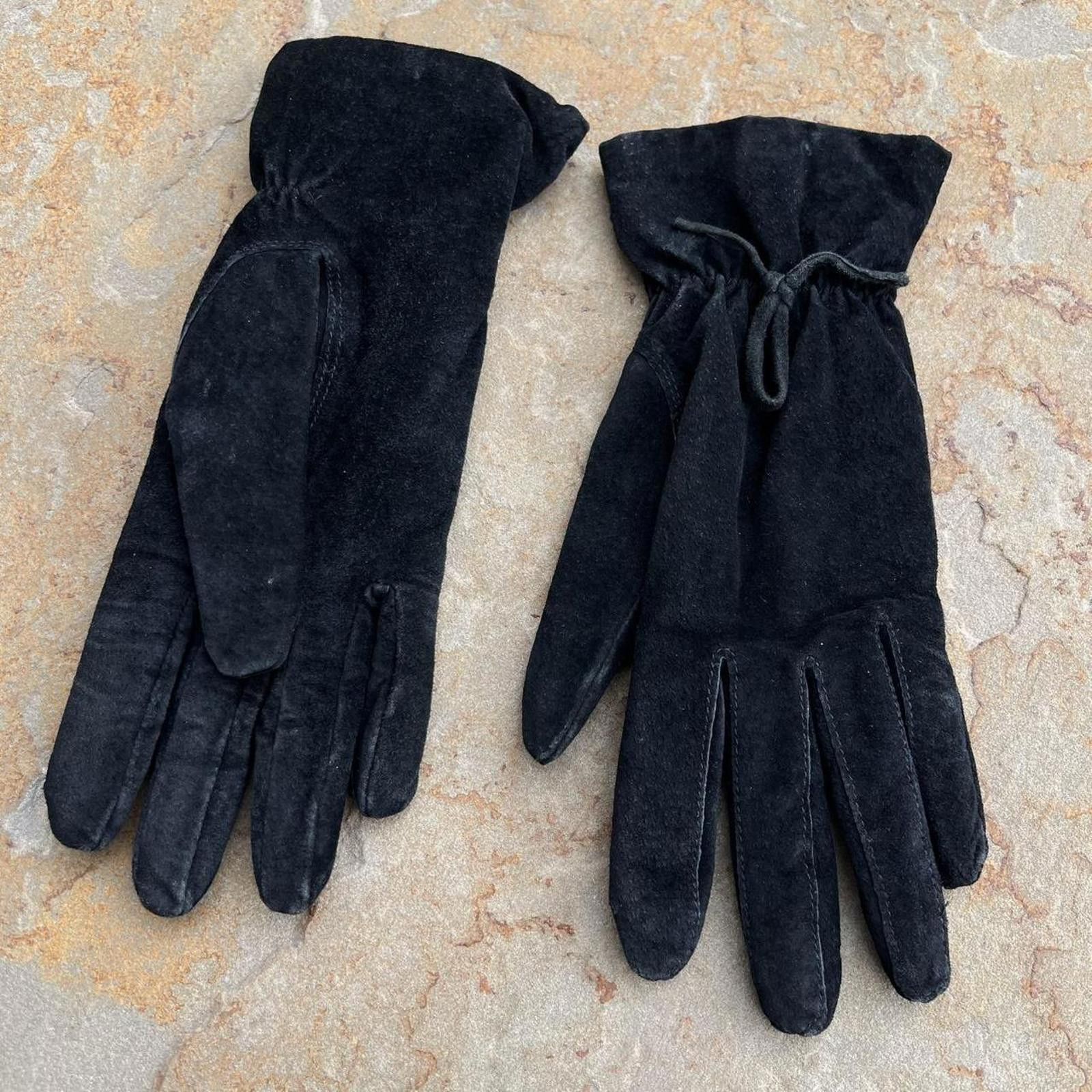 Other Y2K Black Suede Leather Gloves Size ONE SIZE - 4 Thumbnail