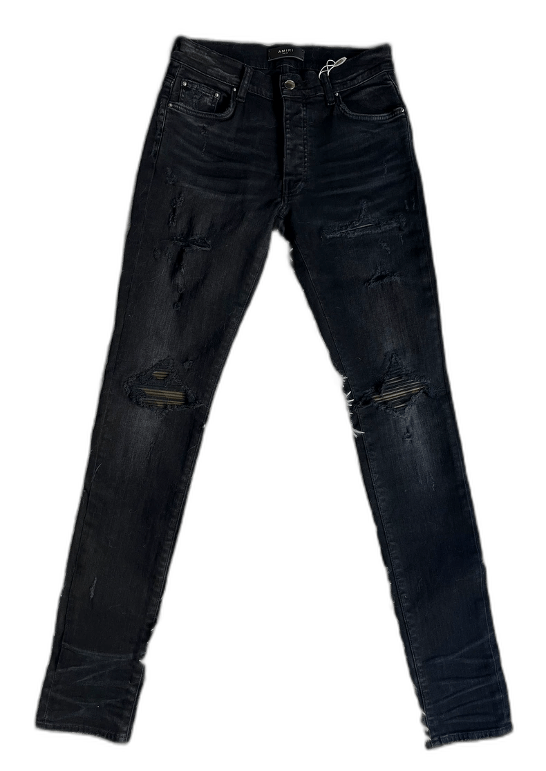 Amiri amiri black distressed mx1 jeans Size US 32 / EU 48 - 1 Thumbnail