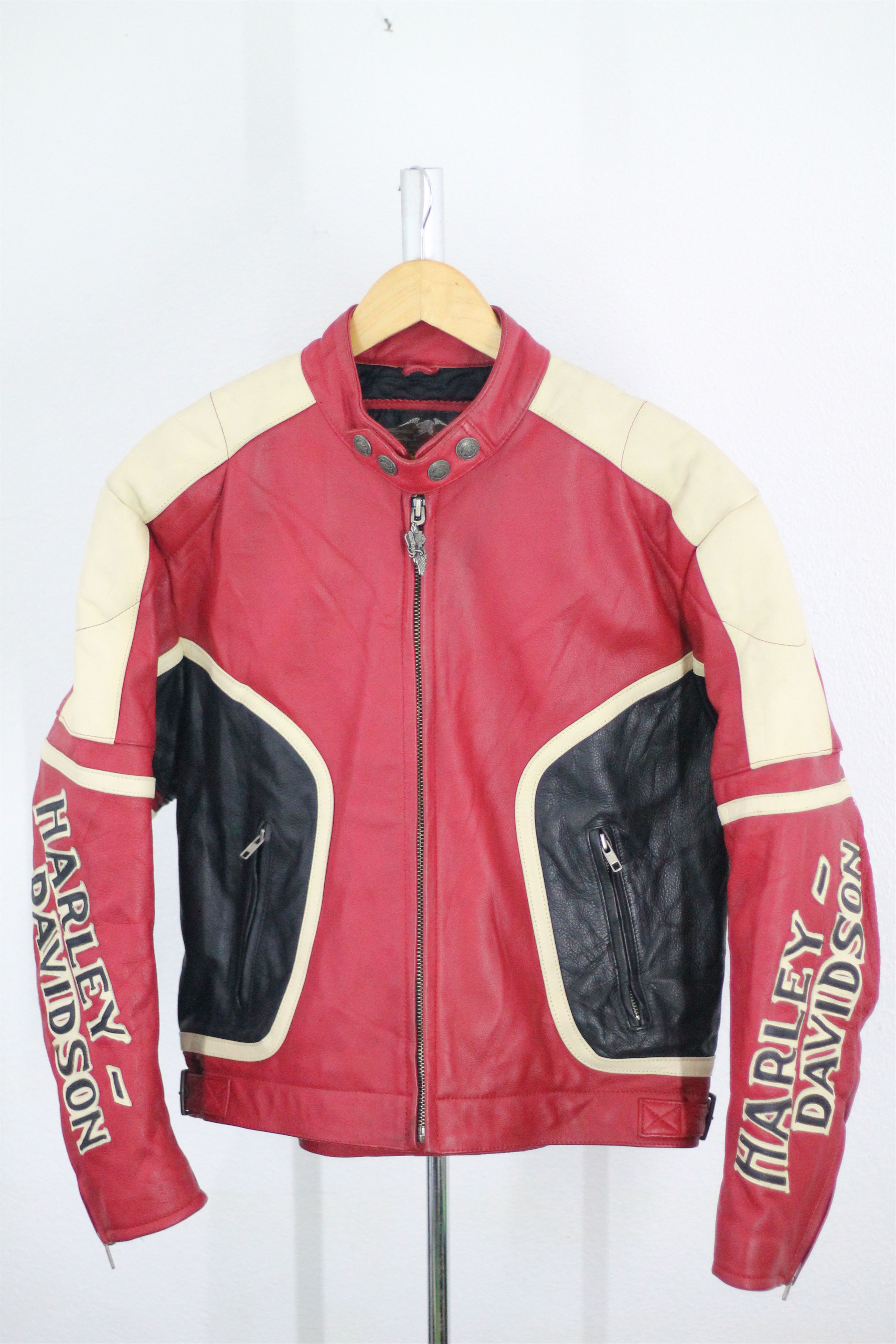 Harley Davidson × Vintage RARE! Vintage HARLEY DAVIDSON Leather Jacket. Size US L / EU 52-54 / 3 - 2 Thumbnail
