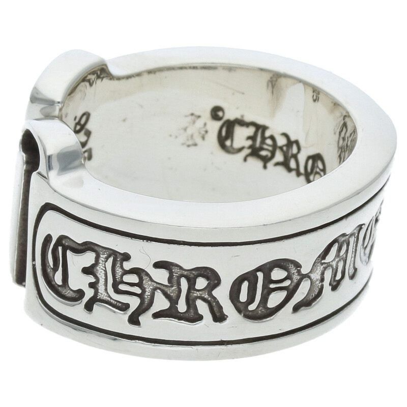 Chrome Hearts 7 CHROME HEARTS LARGE SCROLL LABEL RING silver Size ONE SIZE - 3 Thumbnail