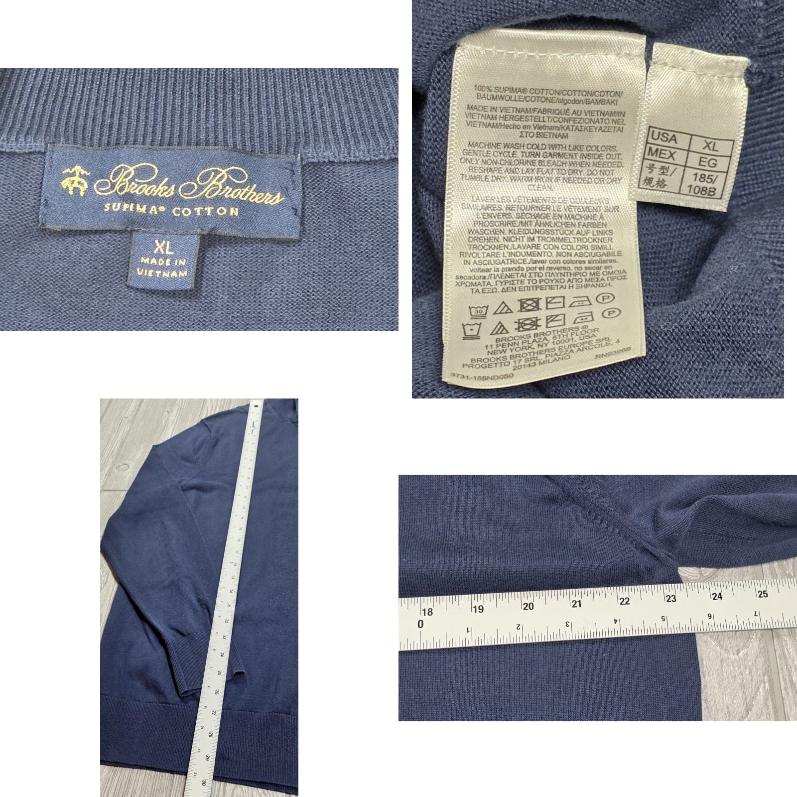Brooks Brothers Brooks Brothers Supima Cotton Quarter Zip Pullover Knit Sweater Mens XL Blue Size US XL / EU 56 / 4 - 8 Thumbnail