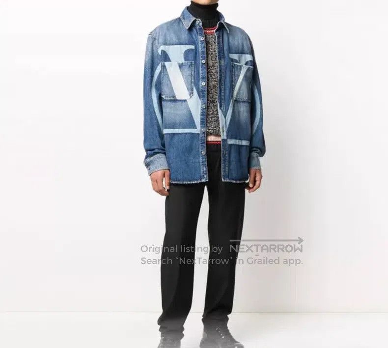 Valentino Valentino Denim shirt with big logo print Size US L / EU 52-54 / 3 - 1 Thumbnail