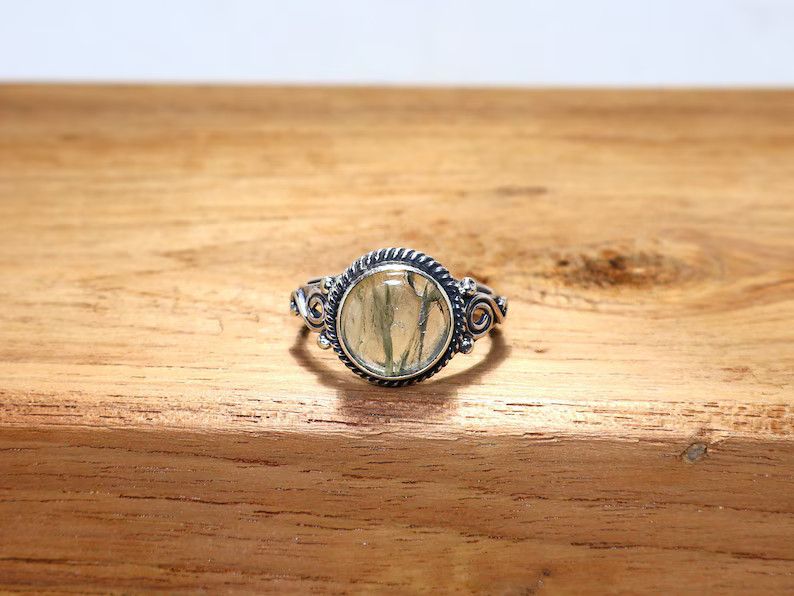 Handmade Lemon Quartz Ring: Handmade 925 Sterling Silver Boho Jewelry Size ONE SIZE - 1 Thumbnail