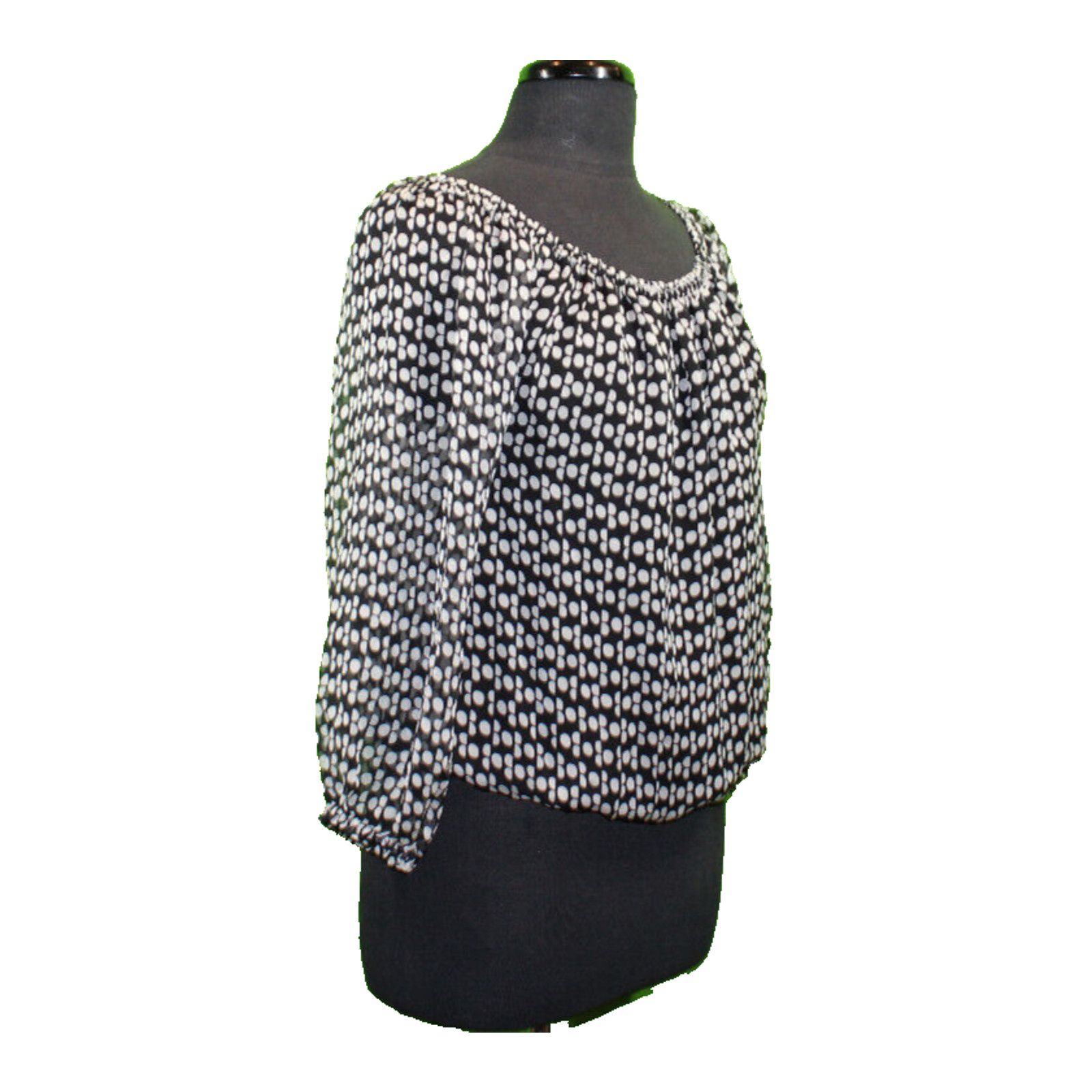 Diane von Furstenberg DIANE VON FURSTENBERG Polka Dot Printed Silk Blouse Top Sz M Size M / US 6-8 / IT 42-44 - 2 Thumbnail