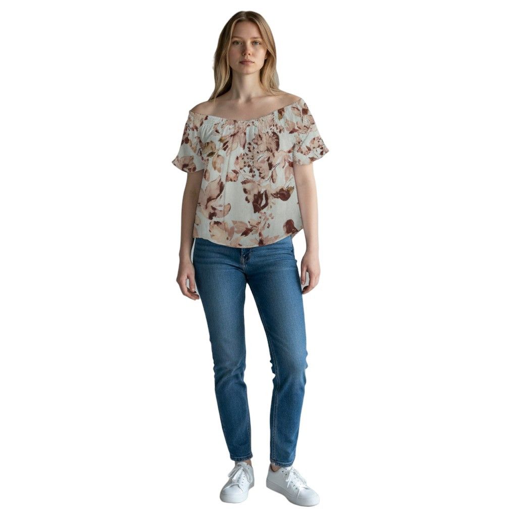 Other Knox Rose Off-Shoulder Floral Short Sleeve Blouse M Size M / US 6-8 / IT 42-44 - 1 Thumbnail
