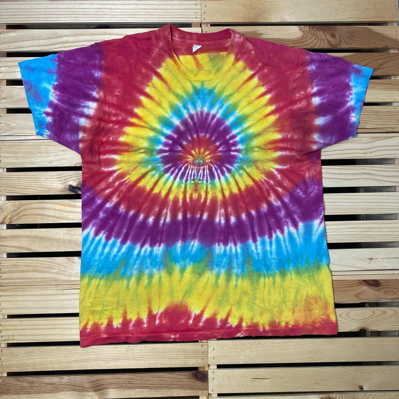 Fruit Of The Loom True Vintage FOTL Tie-Dye Thrashed Boho Hippie Tee Size XL Size US XL / EU 56 / 4 - 1 Thumbnail