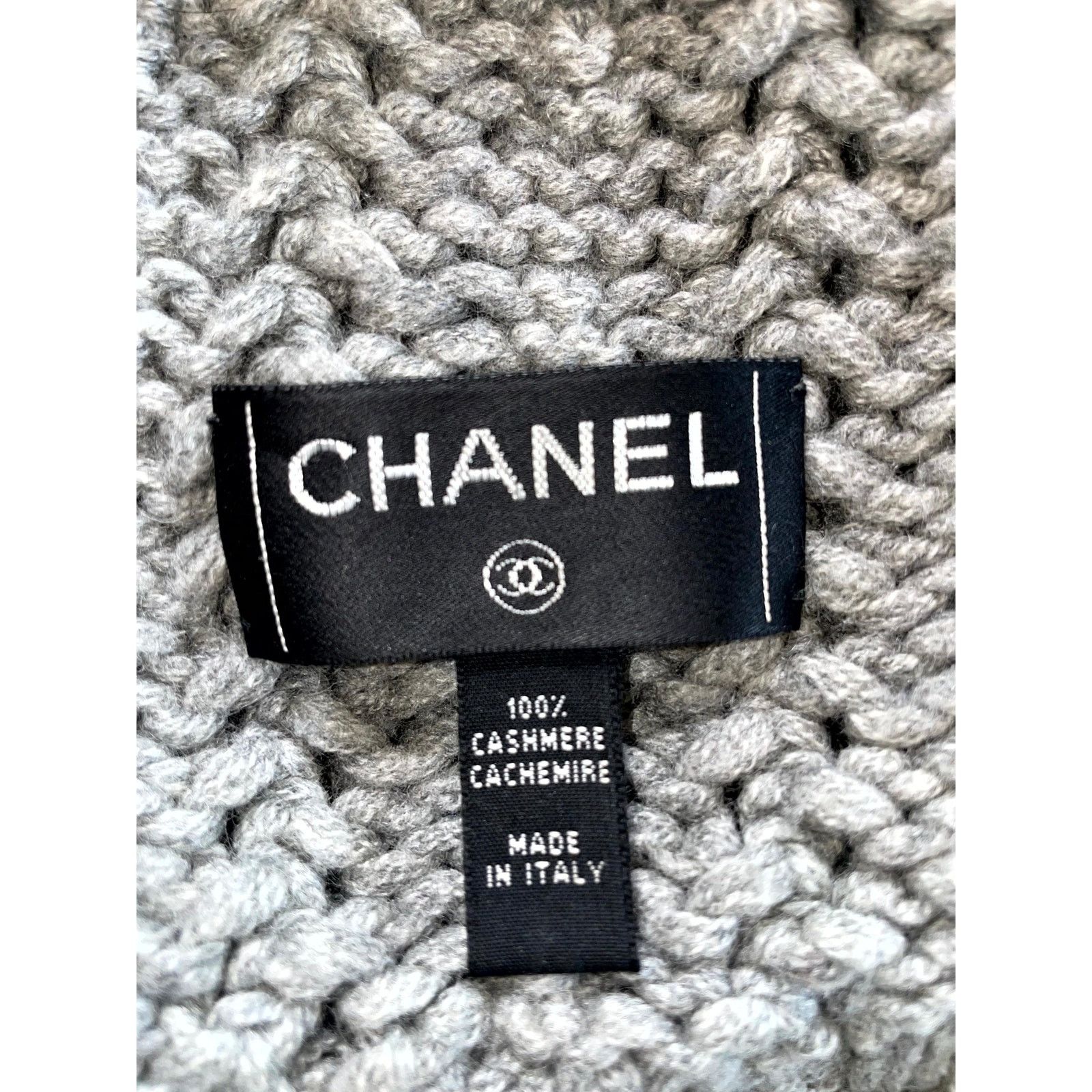 Chanel Chanel Cashmere Chain Scarf & Gloves Gray Set Accessories Size ONE SIZE - 4 Thumbnail