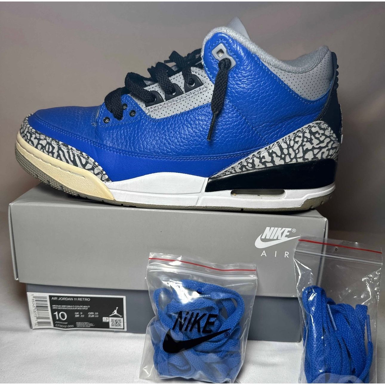 Jordan Brand × Nike Size 10 - Nike Air Jordan 3 Retro Varsity Royal Men's Shoes Size US 10 / EU 43 - 9 Thumbnail