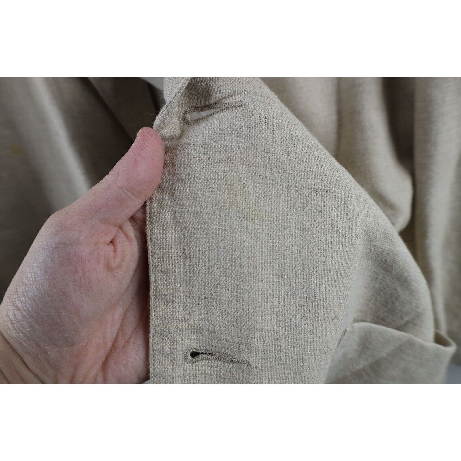Vintage Vintage 90s Streetwear Linen Blend 2 Button Suit Coat Size US L / EU 52-54 / 3 - 10 Thumbnail