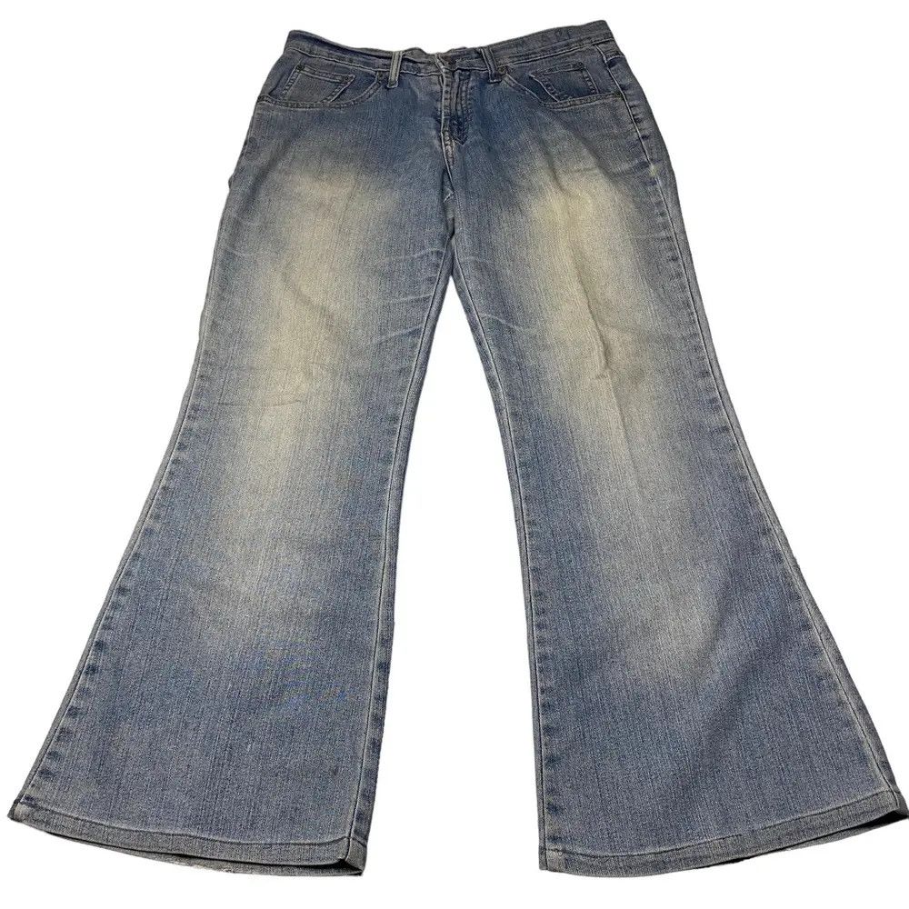 Vintage 2000's Fif Flared Seawash Baggy Jeans Size US 28 / EU 44 - 2 Thumbnail