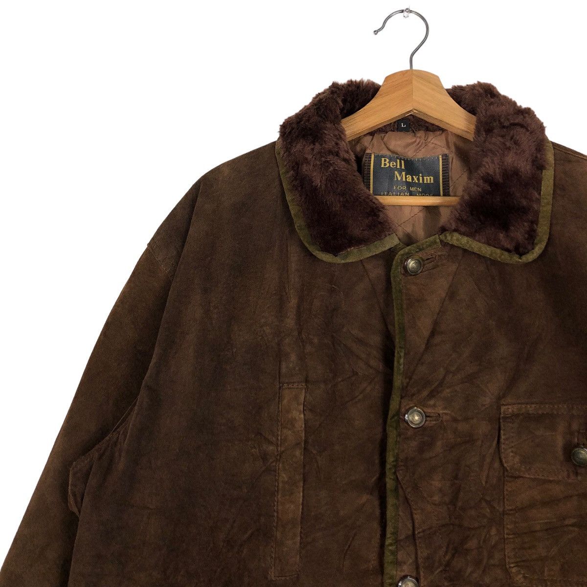 Japanese Brand 🔥90s Vintage Genuine Leather Jacket Bell Maxim Italian Mode Size US L / EU 52-54 / 3 - 7 Thumbnail