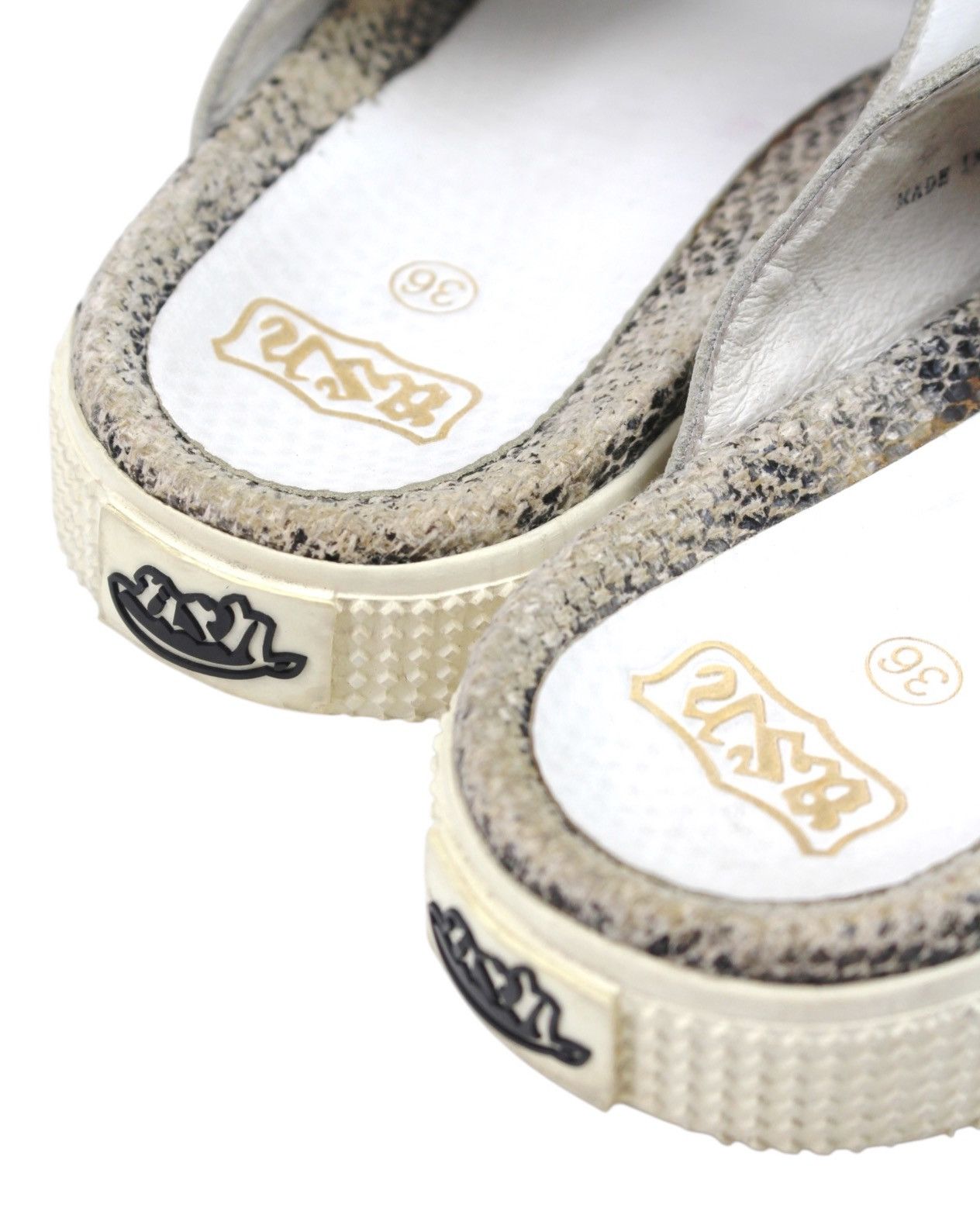 ASH SS2015 ASH WHITE LEATHER STAR-STUD DOUBLE STRAP SLIDES Size US 6 / IT 36 - 4 Thumbnail