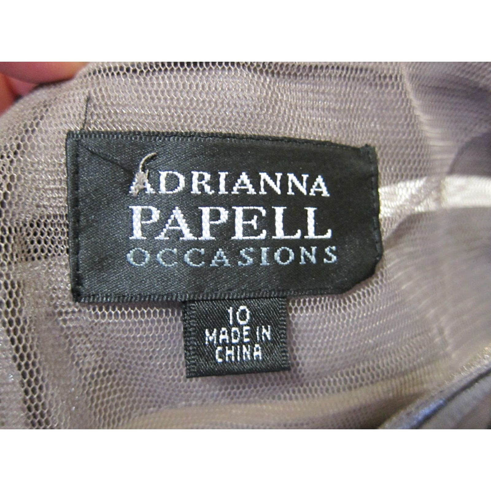 Adrianna Papell Adrianna Papell Grey Rayon Ruffle Spaghetti Strap Long Cocktail Dress Women 10 Size L / US 10 / IT 46 - 3 Thumbnail