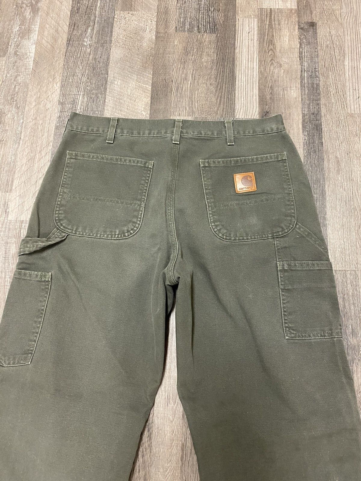 Carhartt Vintage Carhartt Olive Green Big Patch Carpenter Pants Baggy Size US 34 / EU 50 - 4 Thumbnail