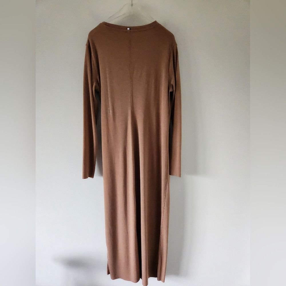 Kit and Ace KIT + ACE | Wool Dress Tan Brown Front Tie Sz LARGE Size L / US 10 / IT 46 - 2 Thumbnail