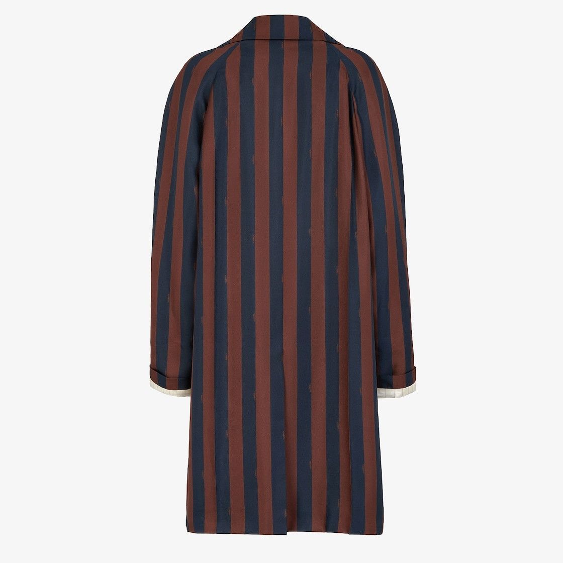 Fendi o1y0925 Striped Overcoat in Brown/Midnight Blue Size S / US 4 / IT 40 - 2 Thumbnail