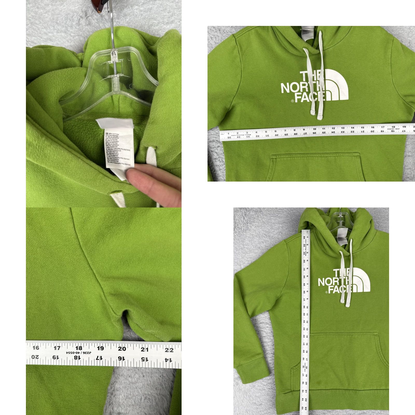 The North Face The North Face Hoodie Womens Large Green Pullover Logo Sweatshirt Fabric Hooded Pockets All Seasons Crew Neck Activewear Size L / US 10 / IT 46 - 8 Thumbnail