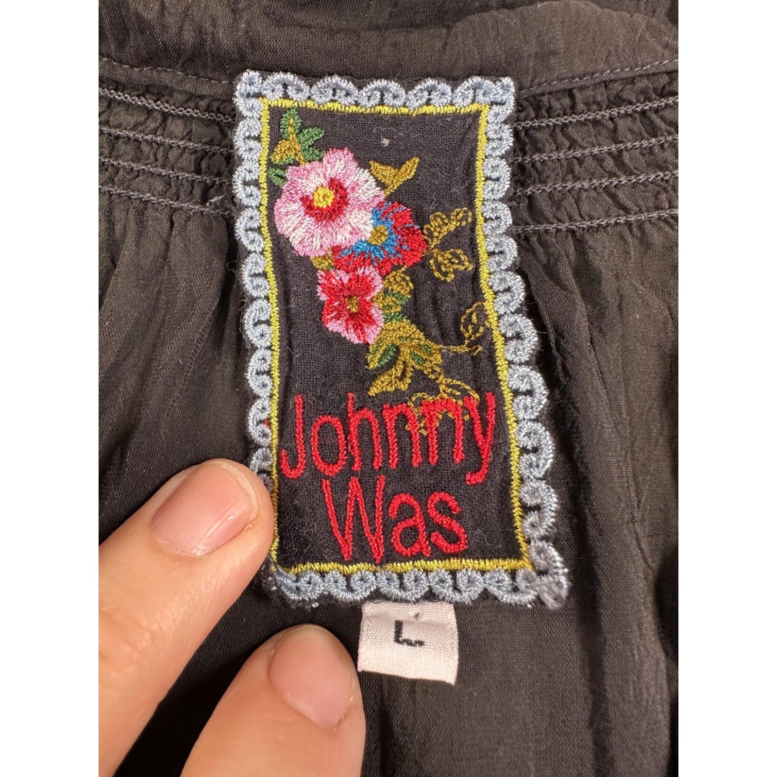 Johnny Was Johnny Was Dress Womens Large Black Crochet Lace Henley Boho Sundress Shop Womens L Black Crochet Lace Henley Boho Sundress Size L / US 10 / IT 46 - 4 Thumbnail