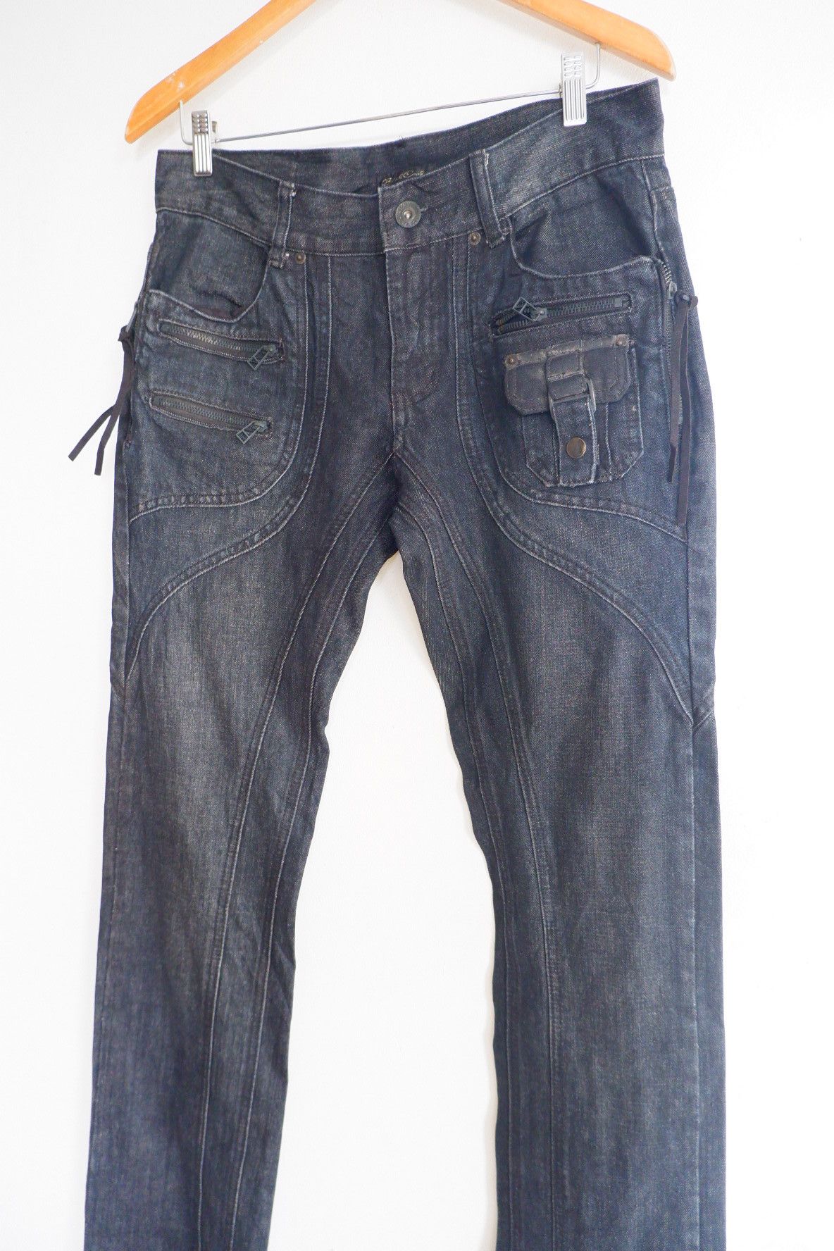 Tornado Mart Vintage Black Crobon Curved Jeans Size US 33 - 3 Thumbnail