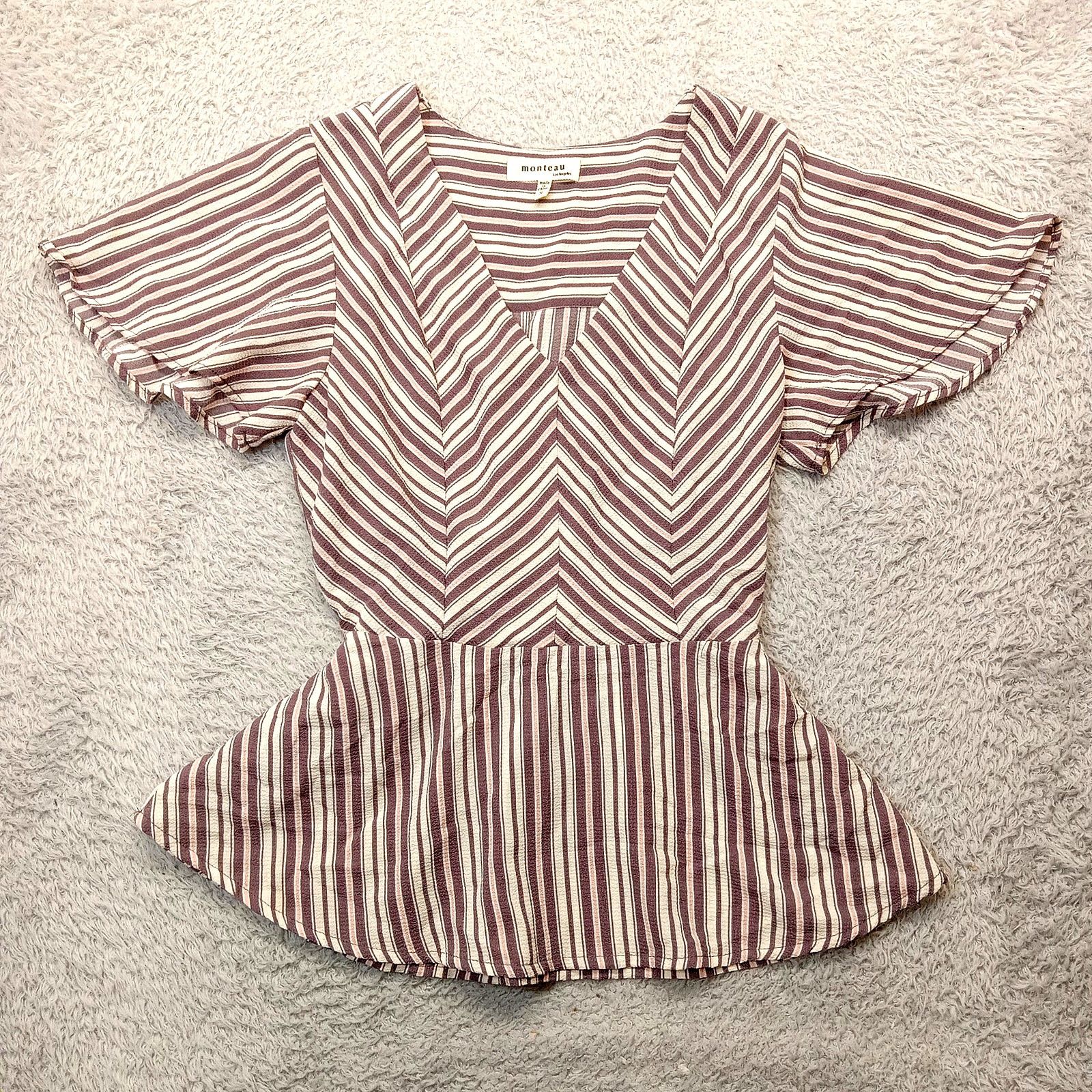 & Other Stories Monteau Peplum Top S Women's Batwing Sleeve Blouse Purple Size S / US 4 / IT 40 - 1 Thumbnail