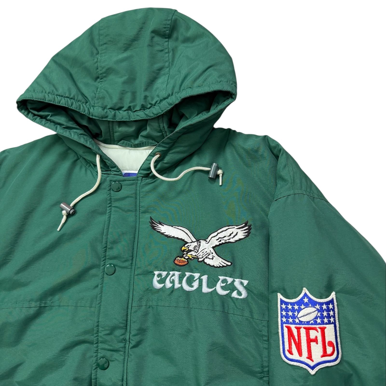 NFL VTG 90s PHILADELPHIA EAGLES STARTER HOODED PUFFER JACKET Size US M / EU 48-50 / 2 - 3 Thumbnail