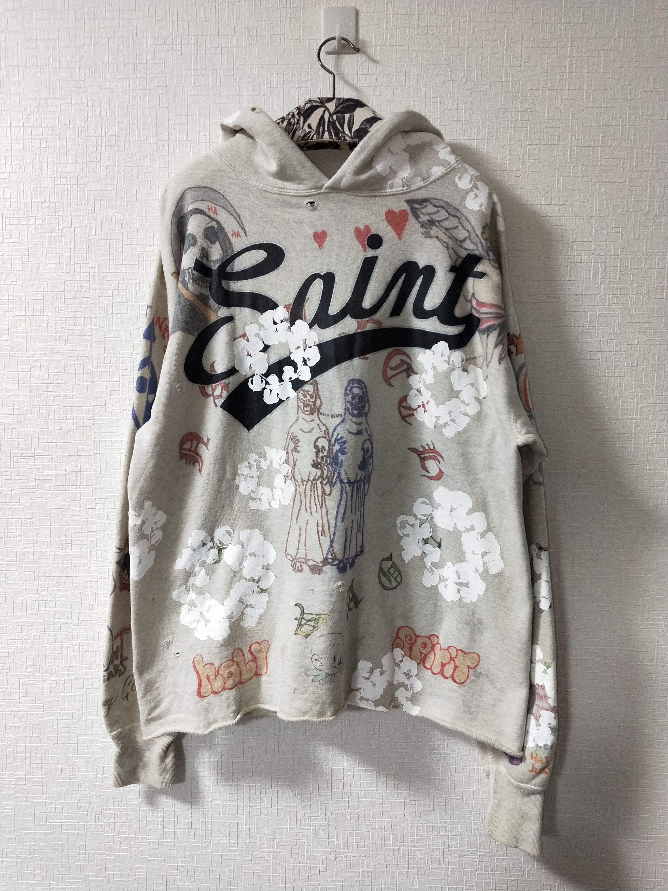 Saint Michael Denim Tears Graffiti Hoodie Size US L / EU 52-54 / 3 - 1 Thumbnail